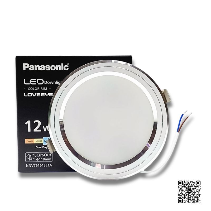 Đèn LED Âm Trần Panasonic Color Rim NNV76161SE1A Viền Bạc 12W | Đơn sắc